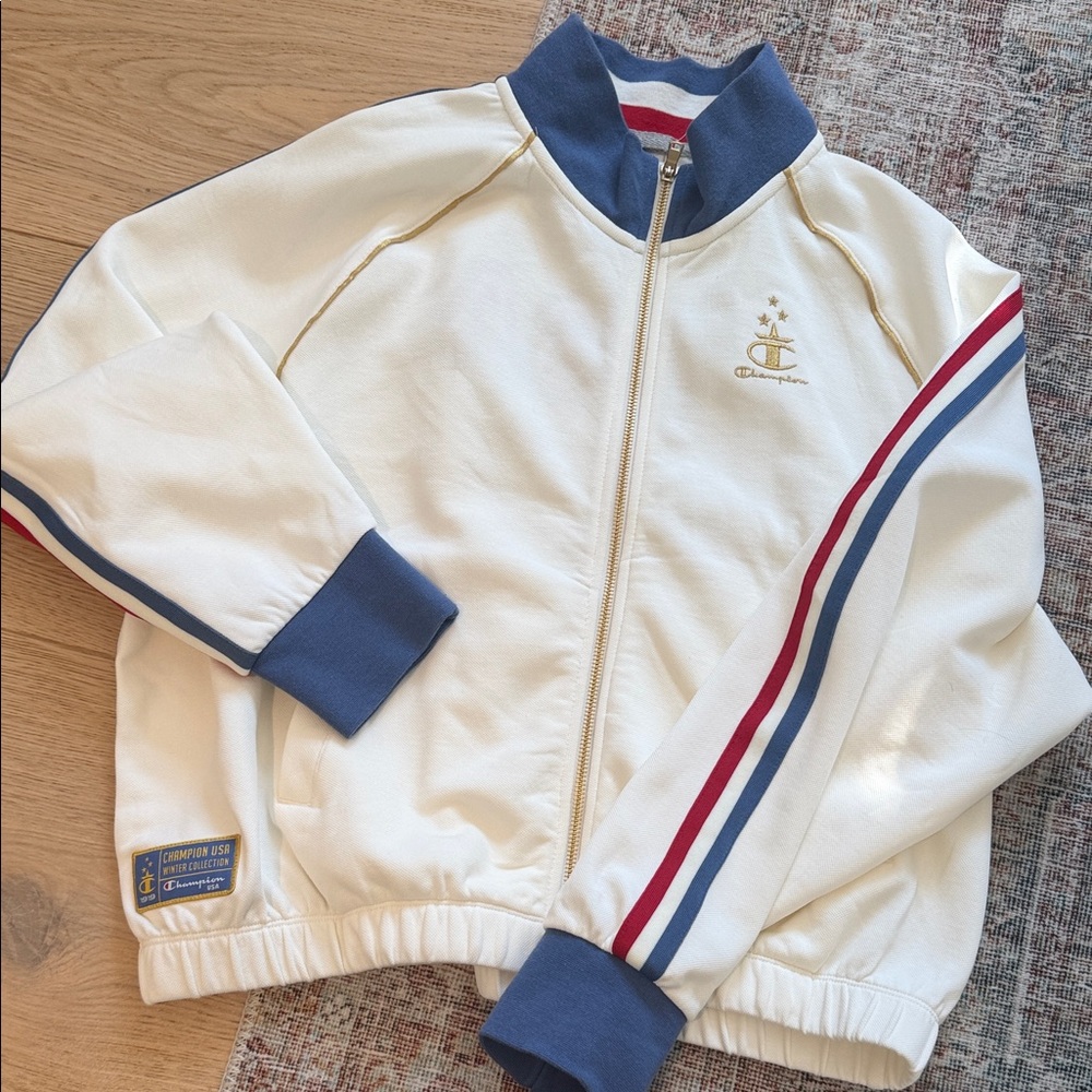 NEW Champion USA Track Jacket with Red Accents